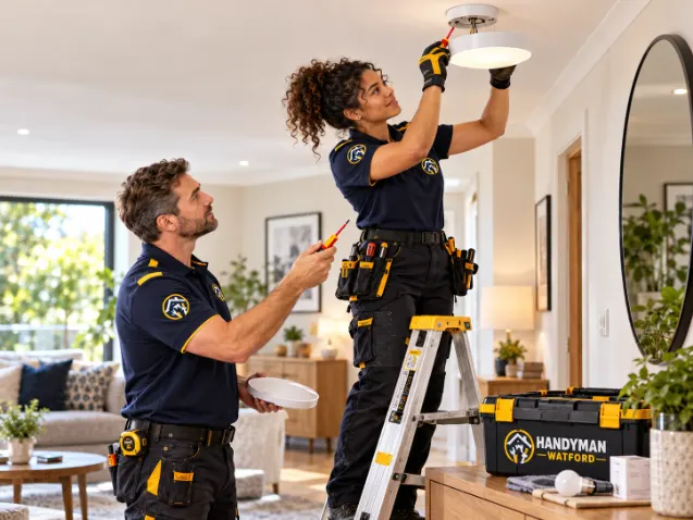 Handyman Watford team completing careful interior work
